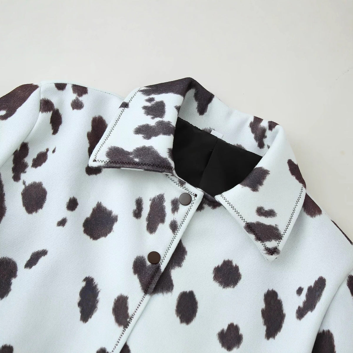 Irregular printed jacket short jacket