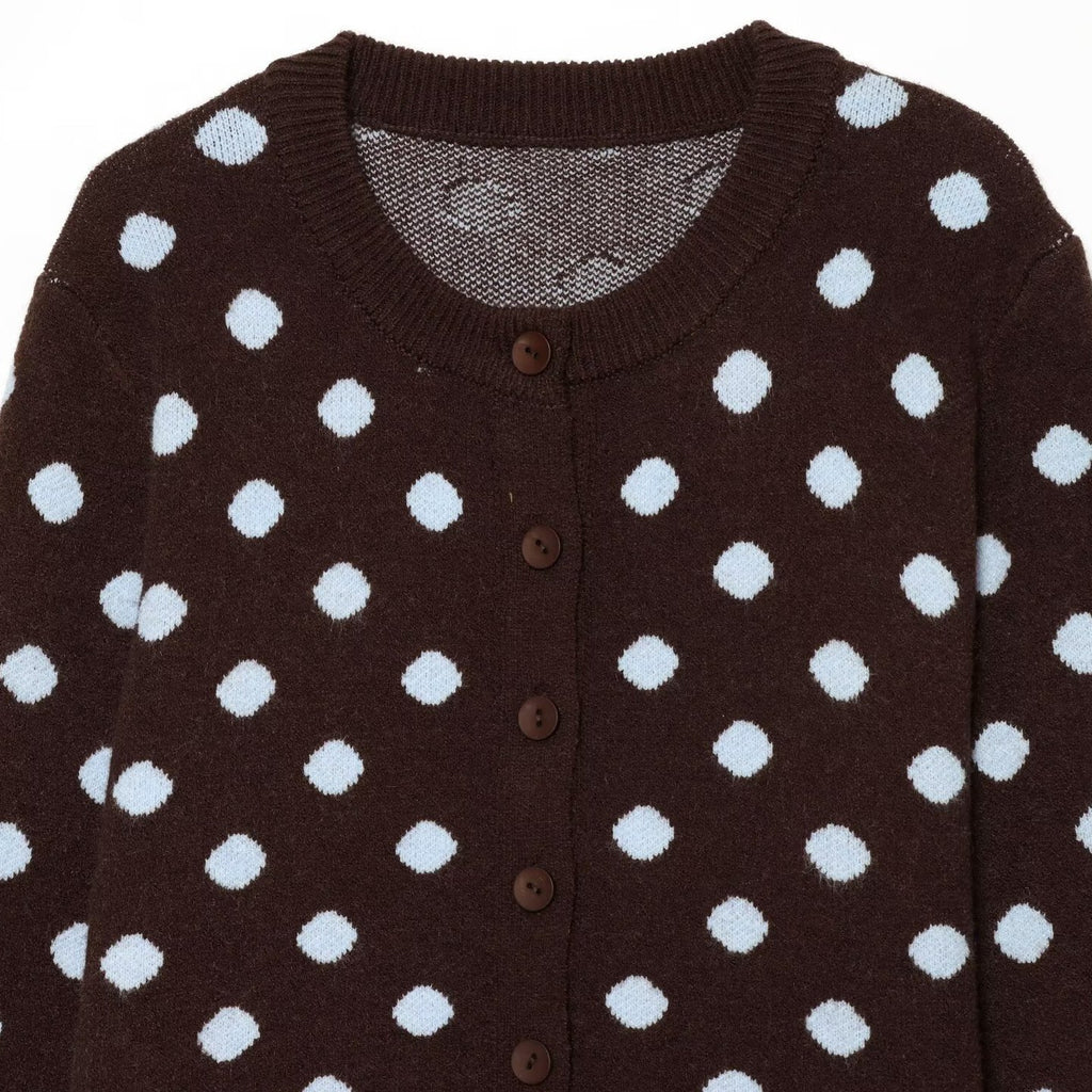 Polka dot round neck sweater