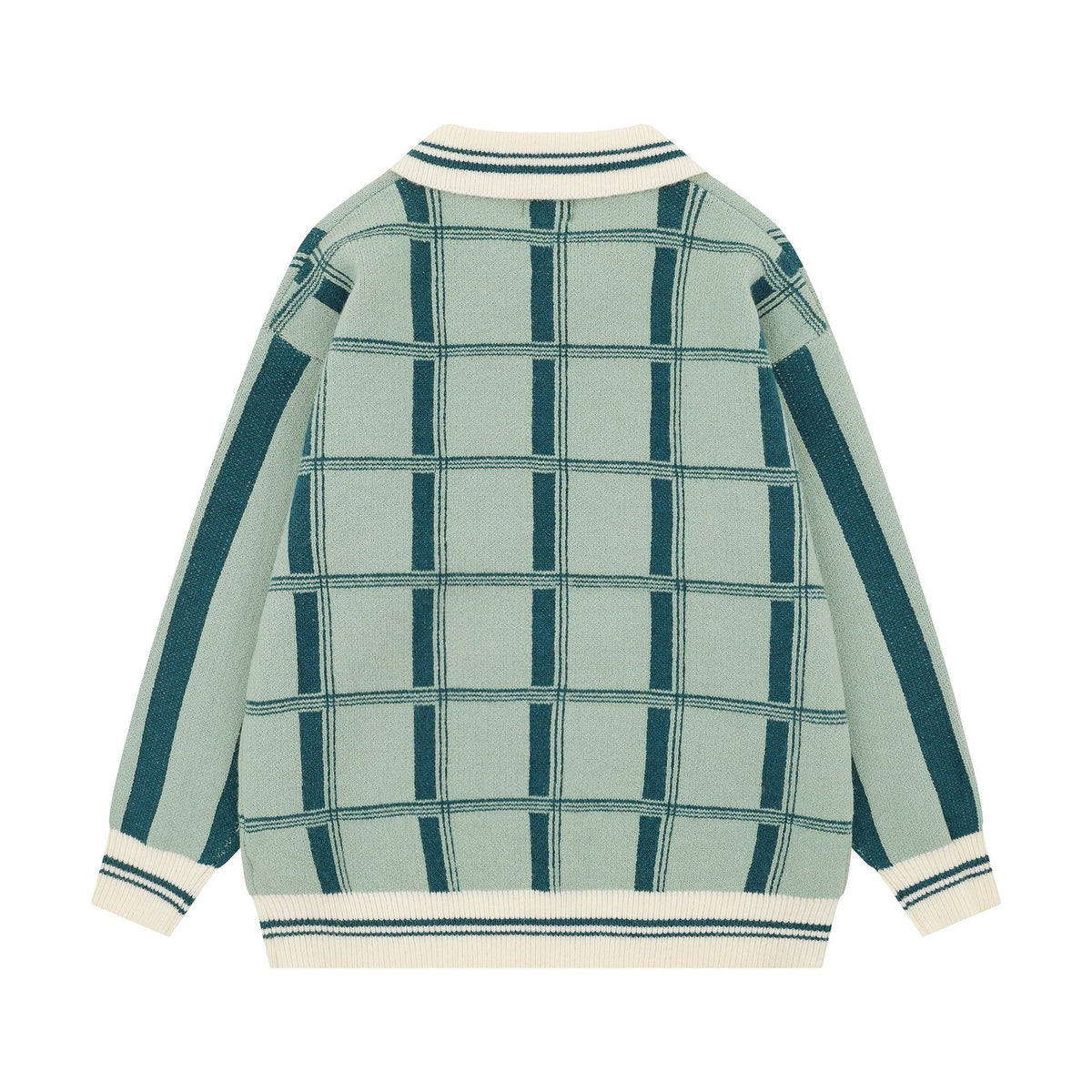 Color blocked lapel sweater
