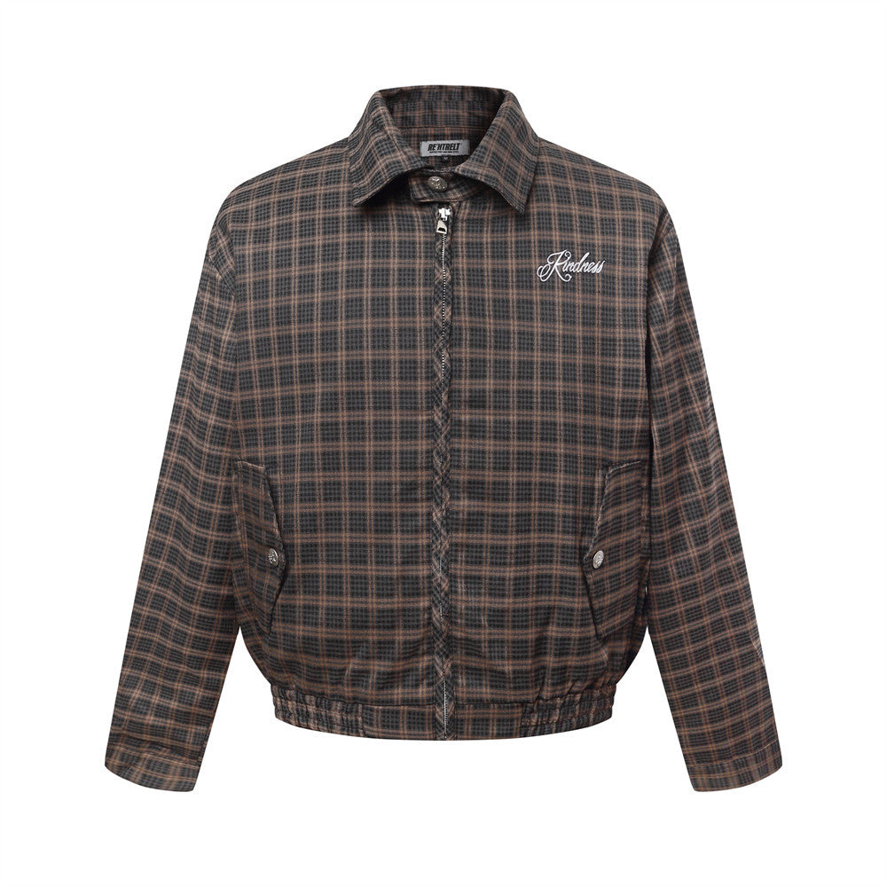 Loose plaid jacket