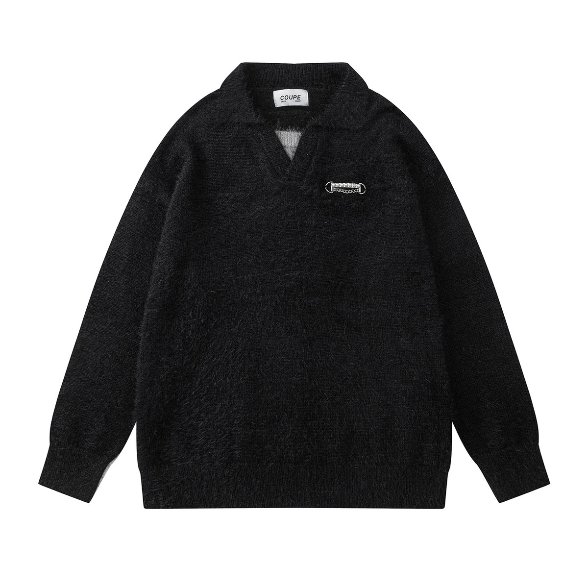 Simple collar design sweater