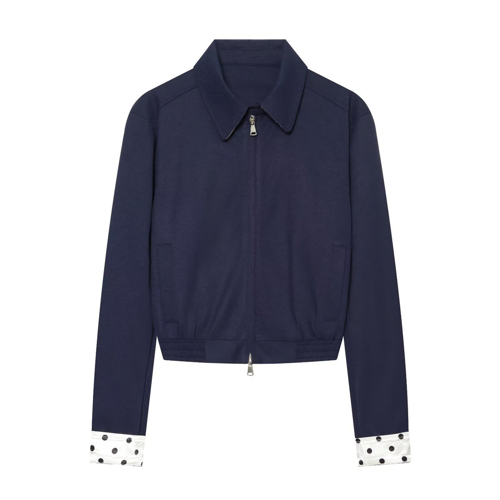 Polka dot contrasting jacket