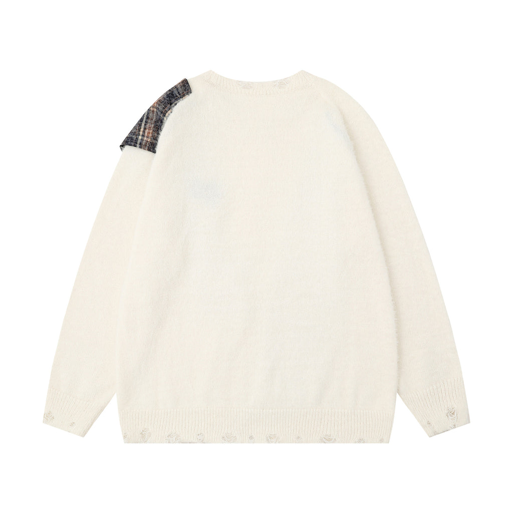 Shirt scarf spliced sweater