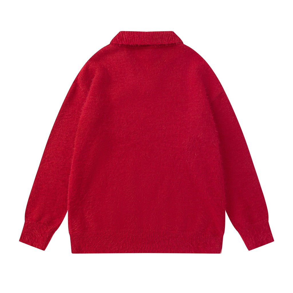 Simple collar design sweater