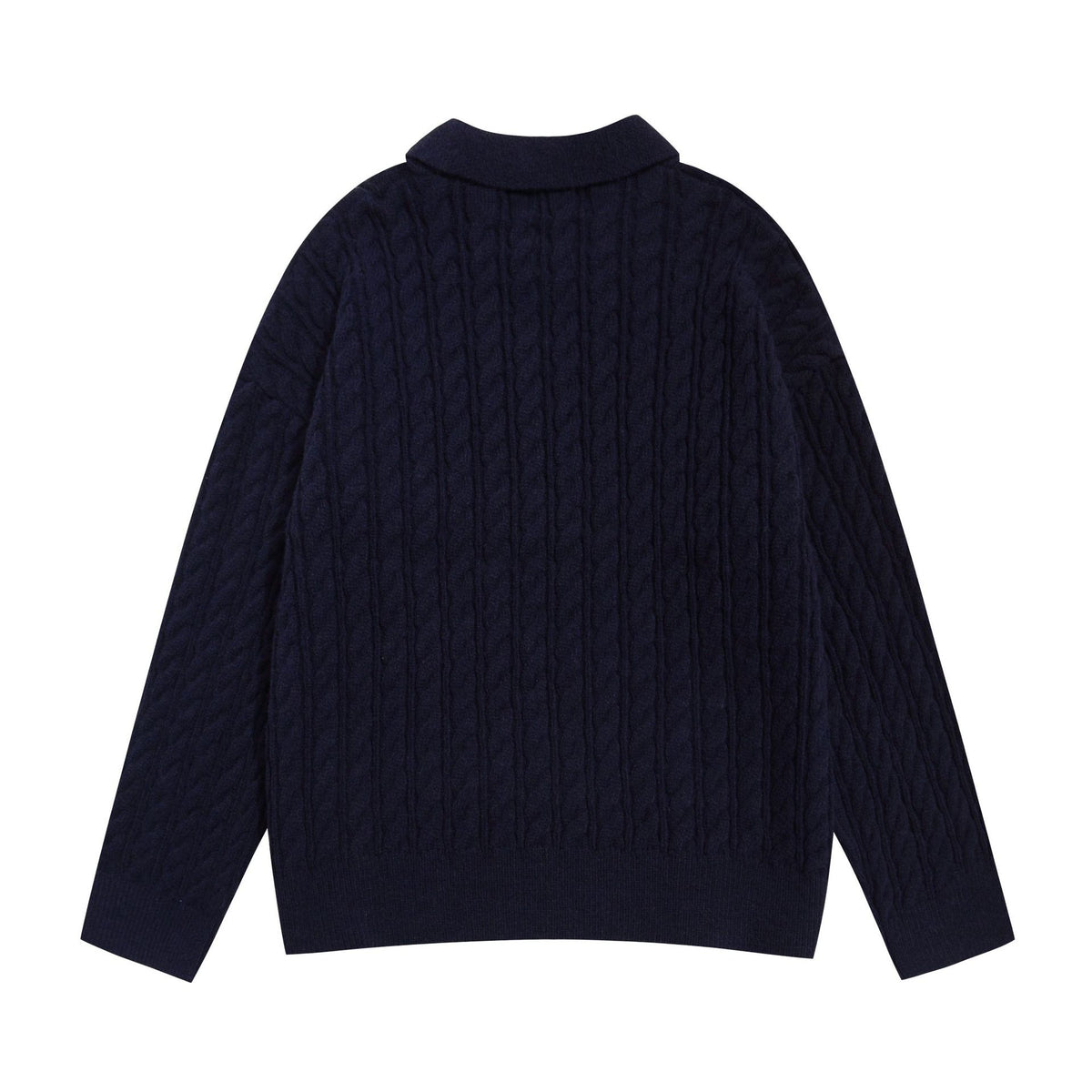 Collar letter embroidered sweater