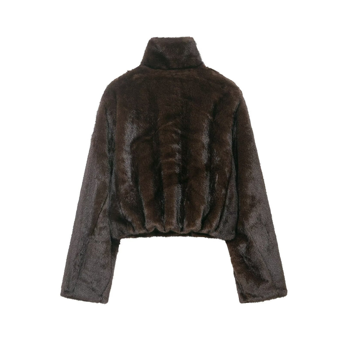 Artificial fur effect short jacket jacket