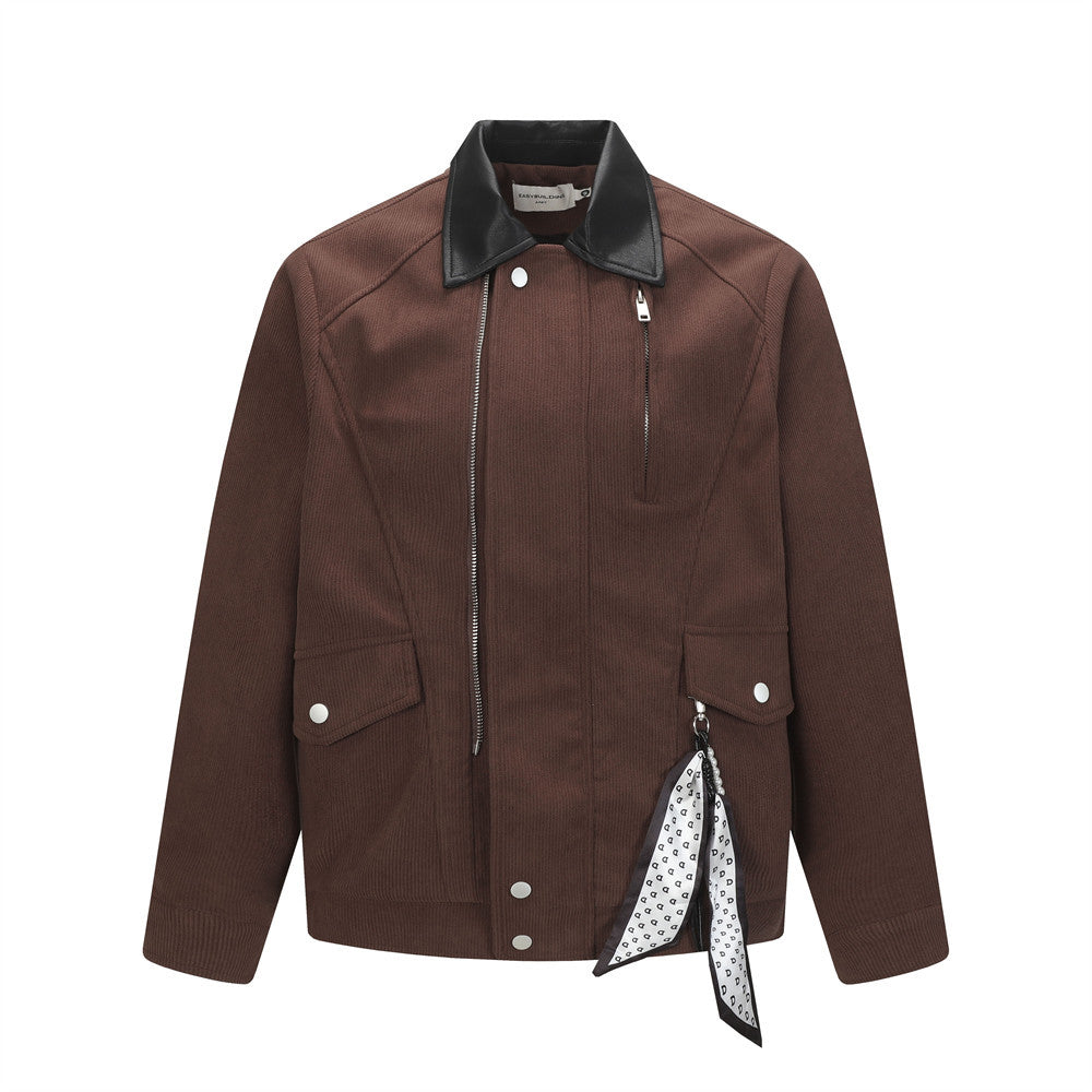 Splicing lapel pilot jacket