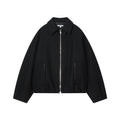 Collar long sleeved zipper pilot jacket