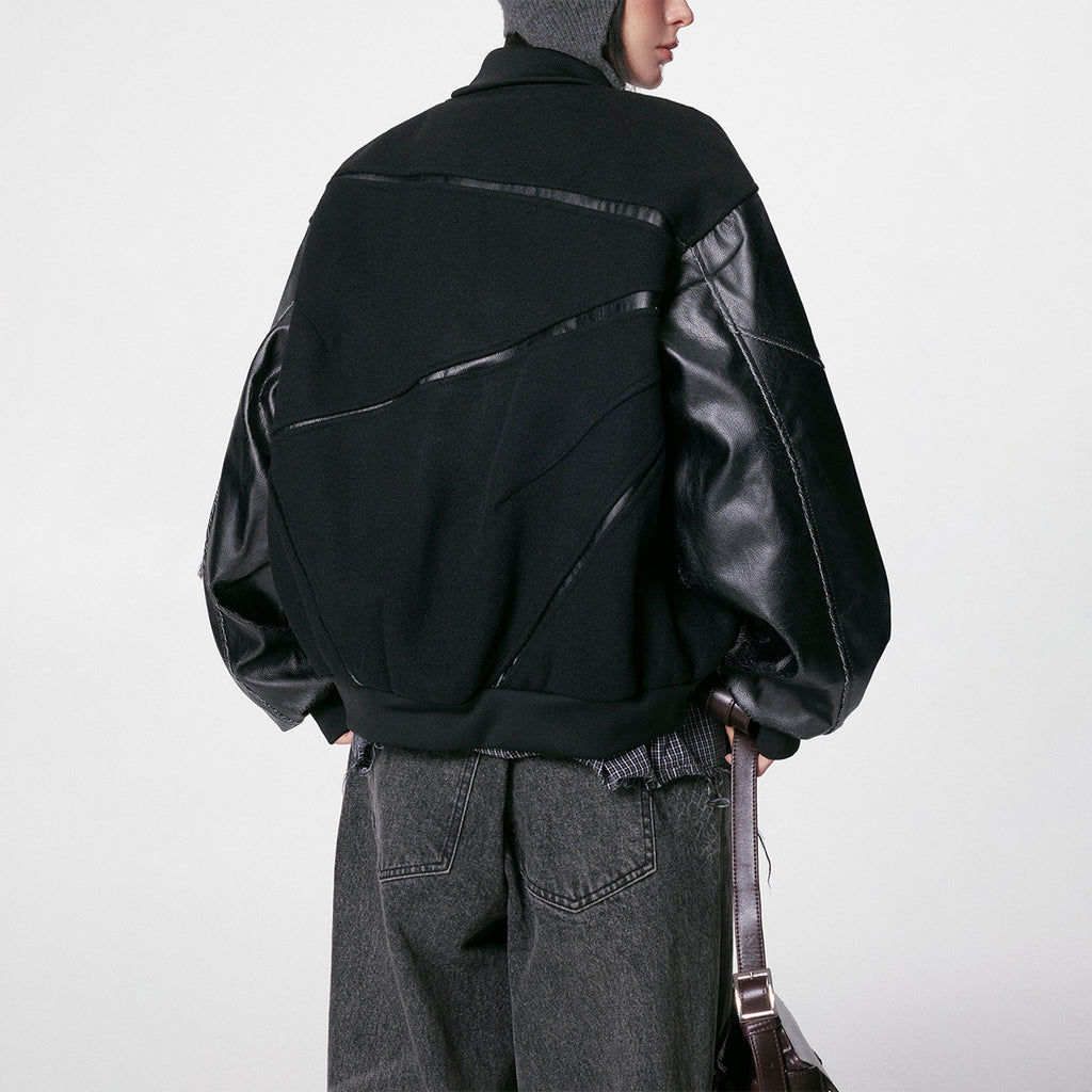 Retro Alien Deconstruction Flight Jacket Leather Jacket Baseball Jacket Male