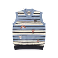 Contrast striped V-neck sweater
