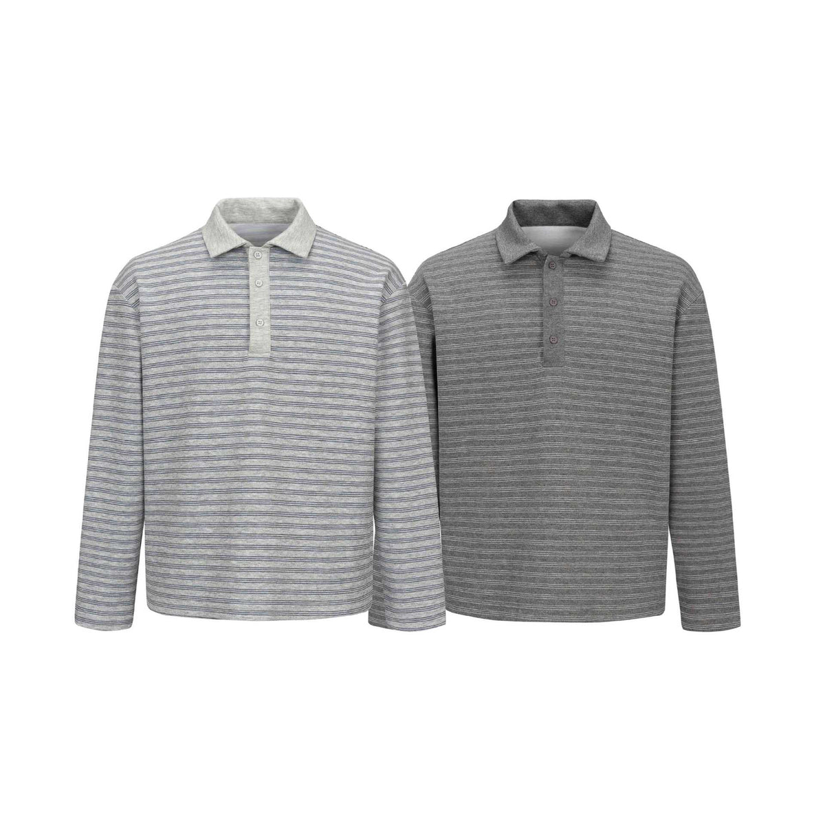 Button-Down Turn-Down Collar Long Sleeve Regular Fit Men's Casual Basic Vintage Polo Shirt