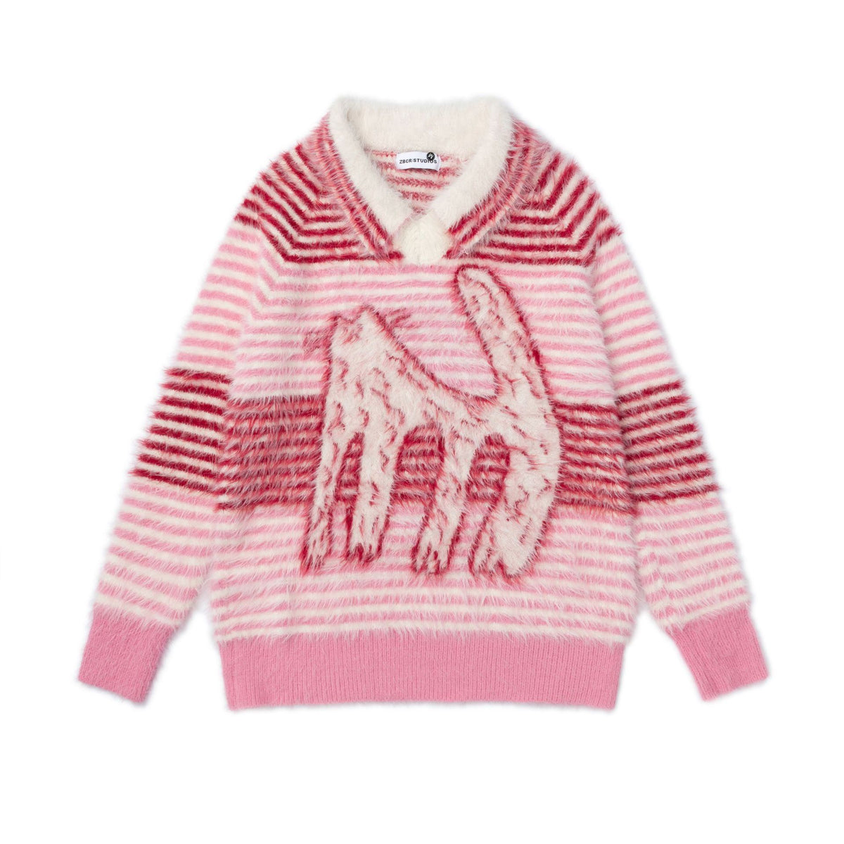 V-neck jacquard sweater