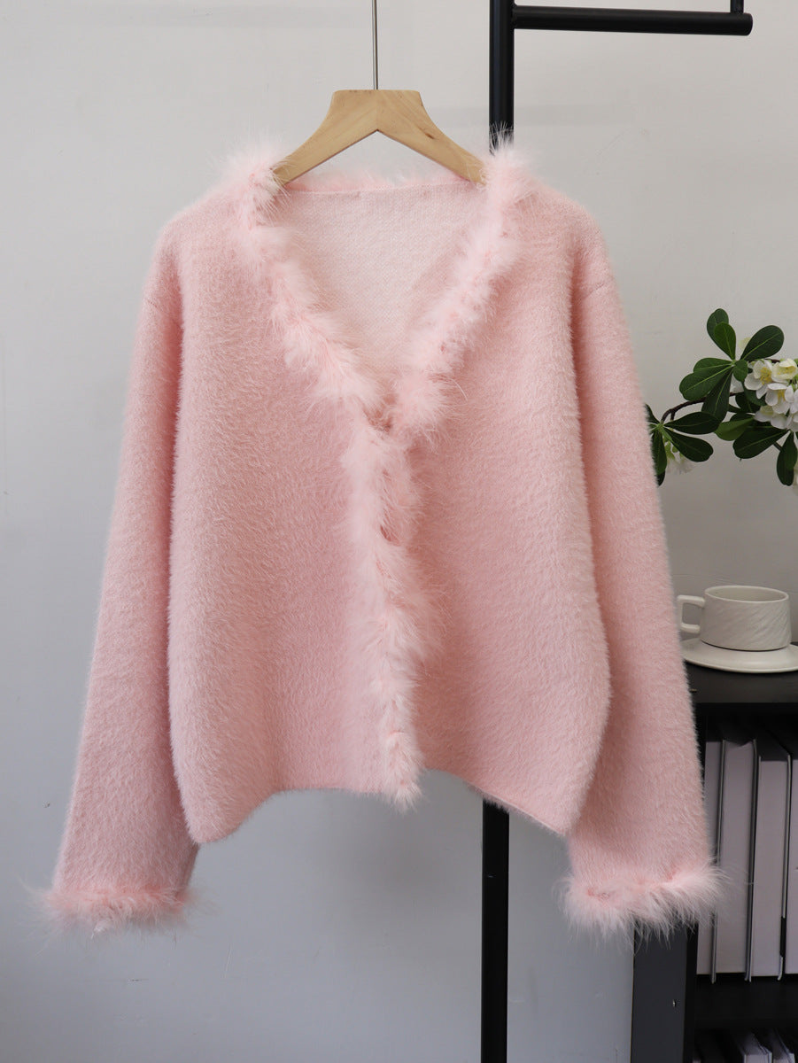 Long sleeved cardigan sweater for women