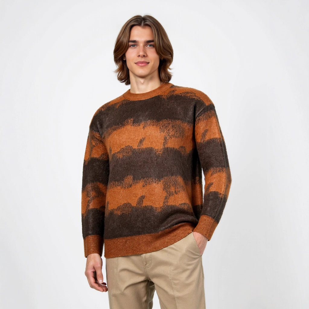 Loose round neck pullover sweater