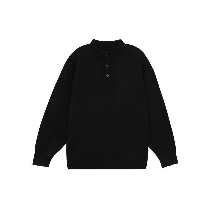Casual Solid Color Long Sleeve V-Neck Men's Knit Sweater