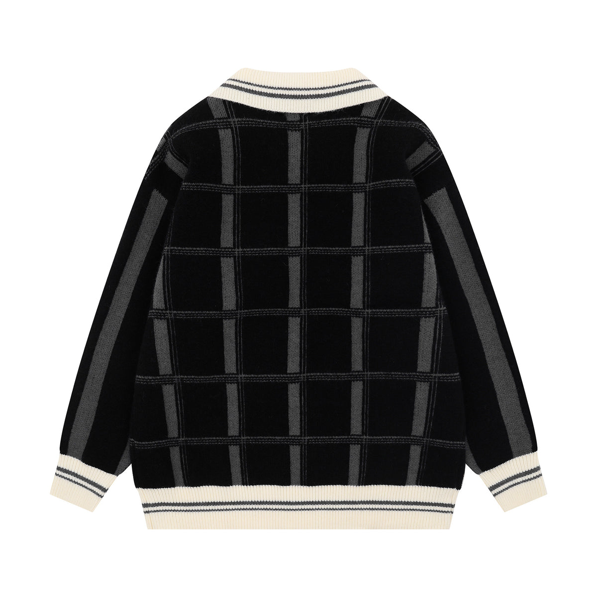 Color blocked lapel sweater