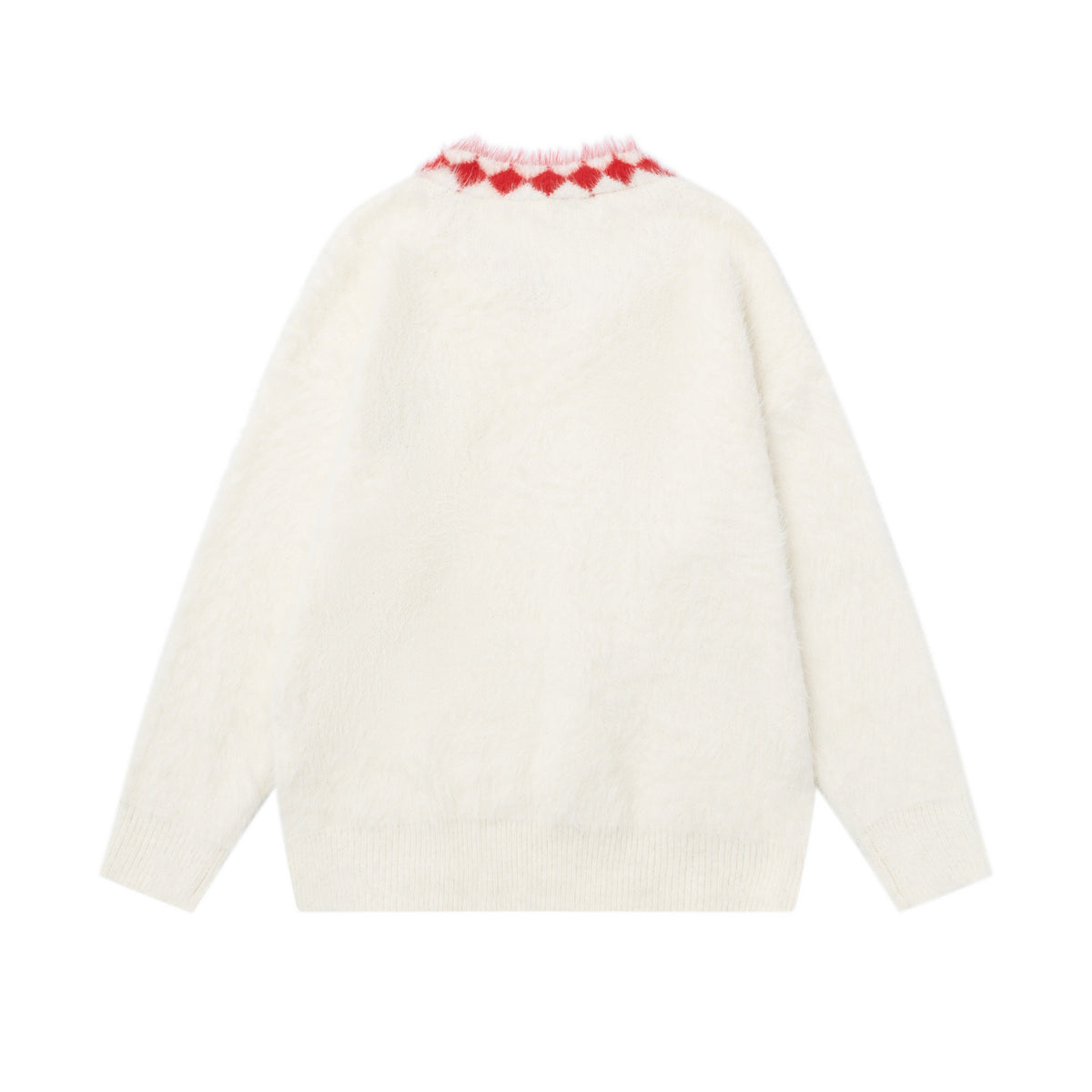 Collar lace tie sweater