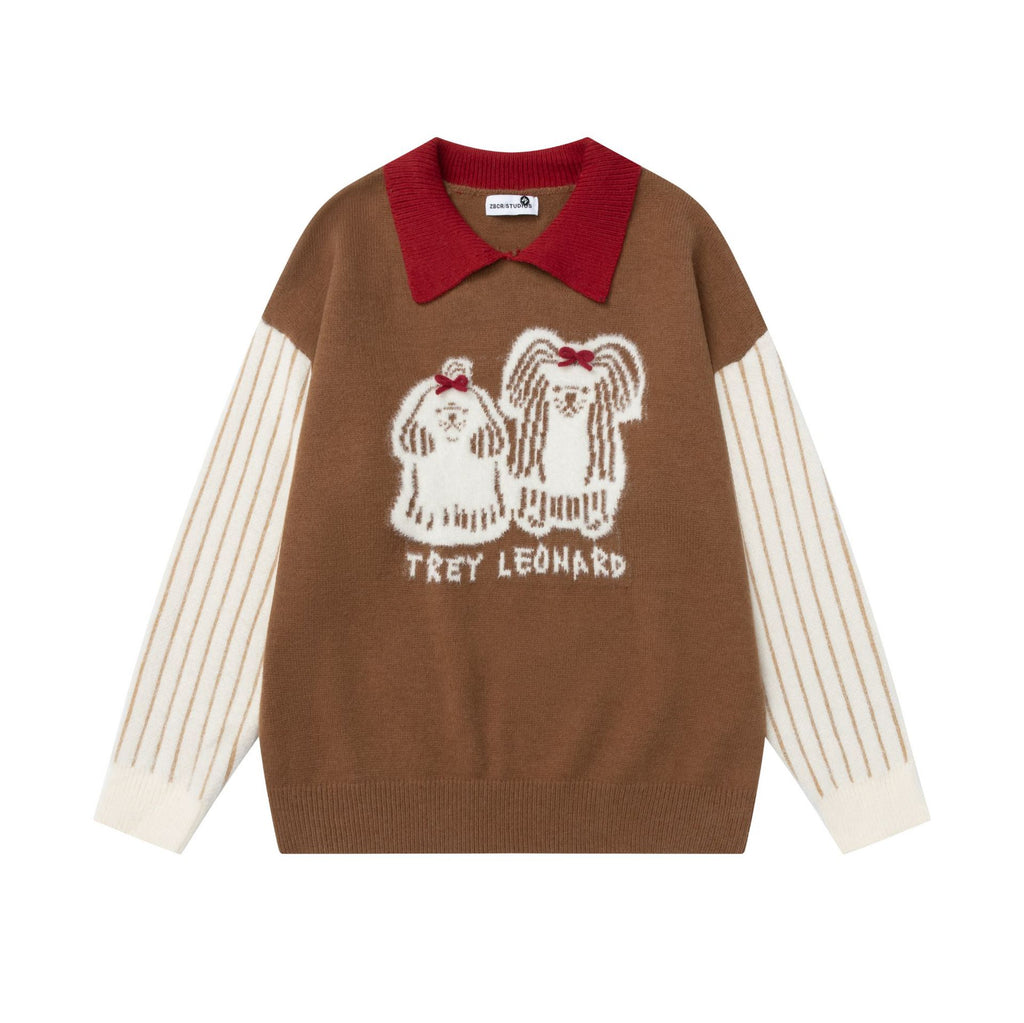 Collar cartoon puppy sweater
