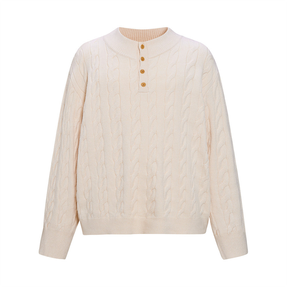 Hooded sweater solid color loose fit