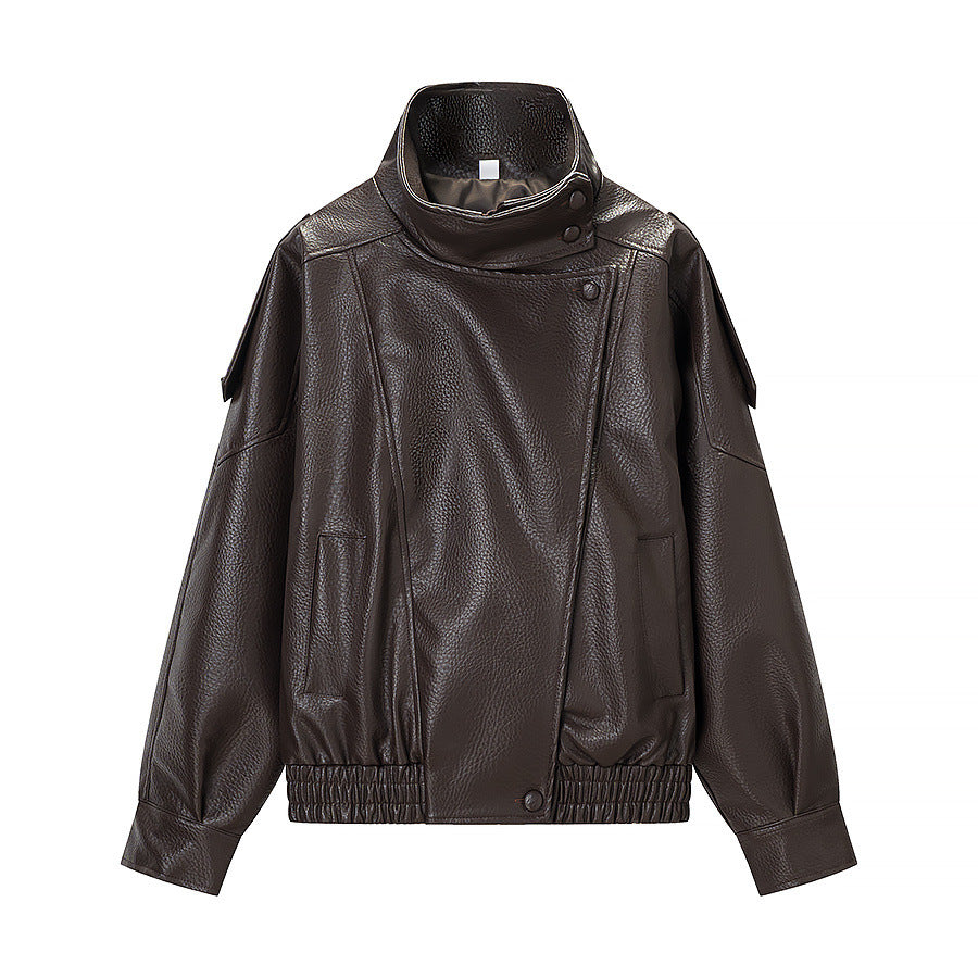 Three color leather jacket