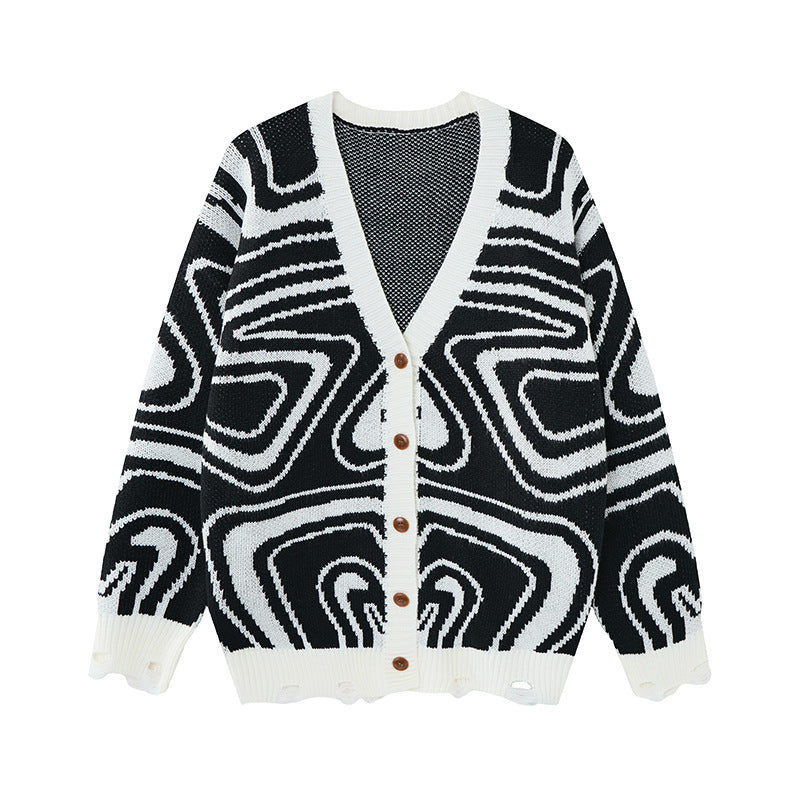 Ripple contrasting jacquard jacket