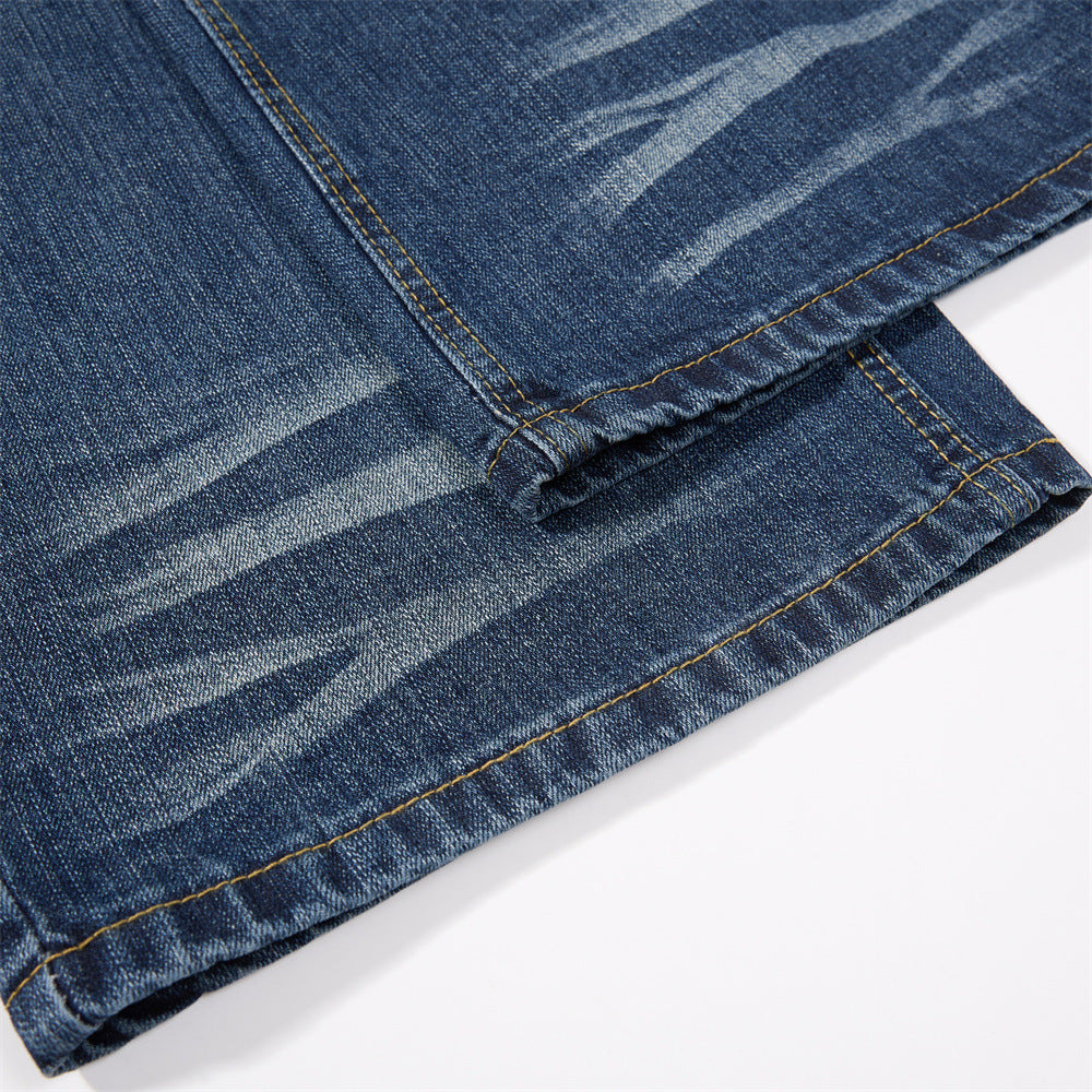 Retro Washed Denim Carrot Pants, Oversized