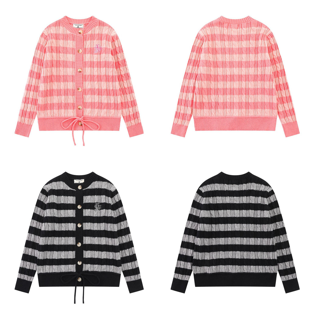 Wide striped texture jacket