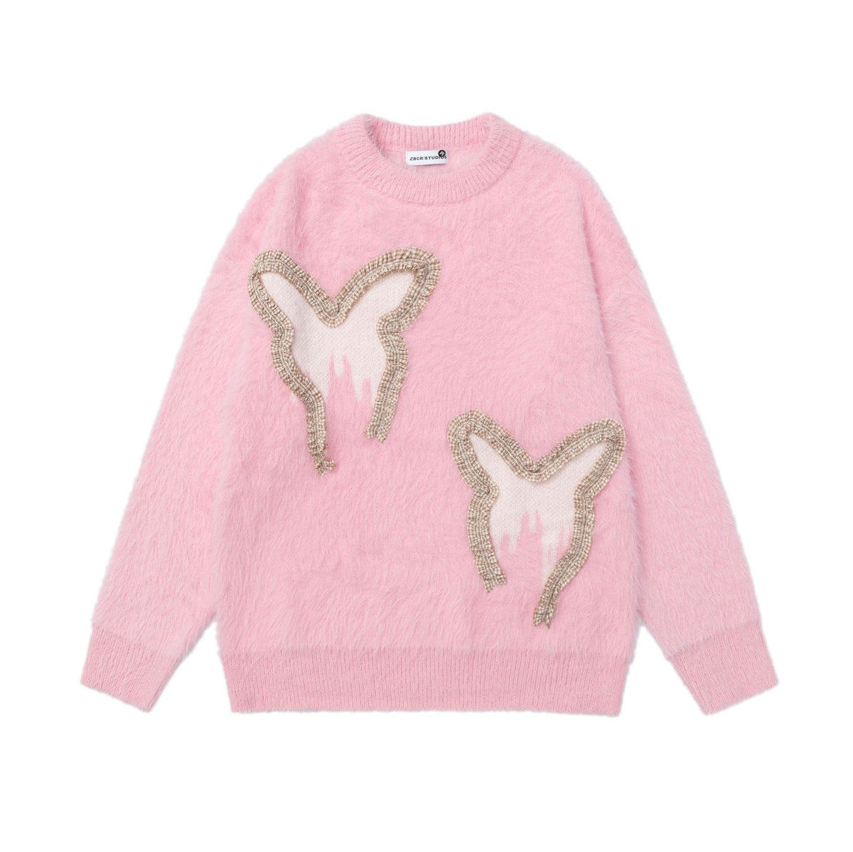 Butterfly pattern lace design sweater