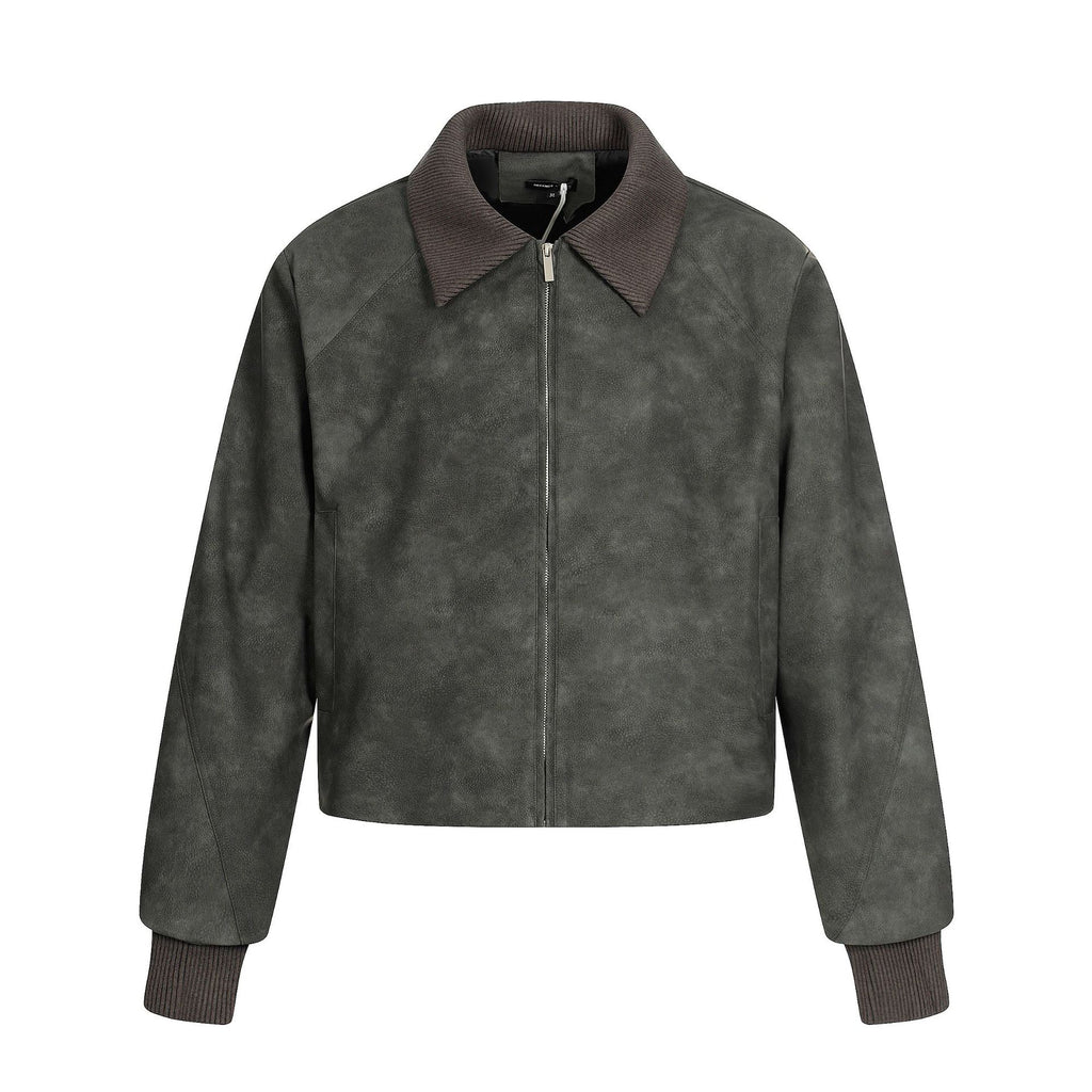 Retro structure niche PU leather jacket motorcycle jacket short jacket
