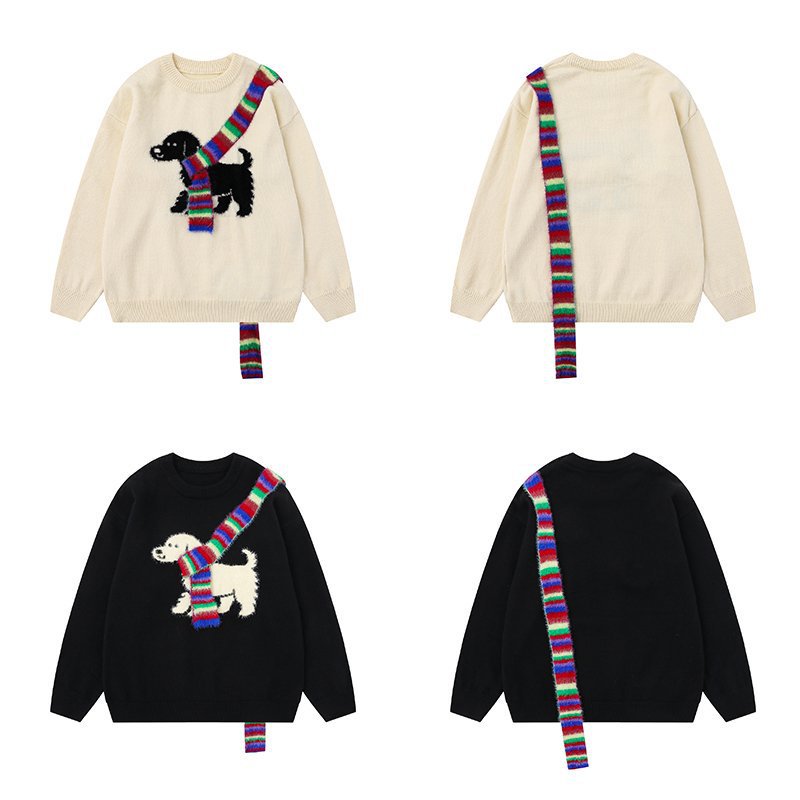 Little dog rainbow scarf sweater