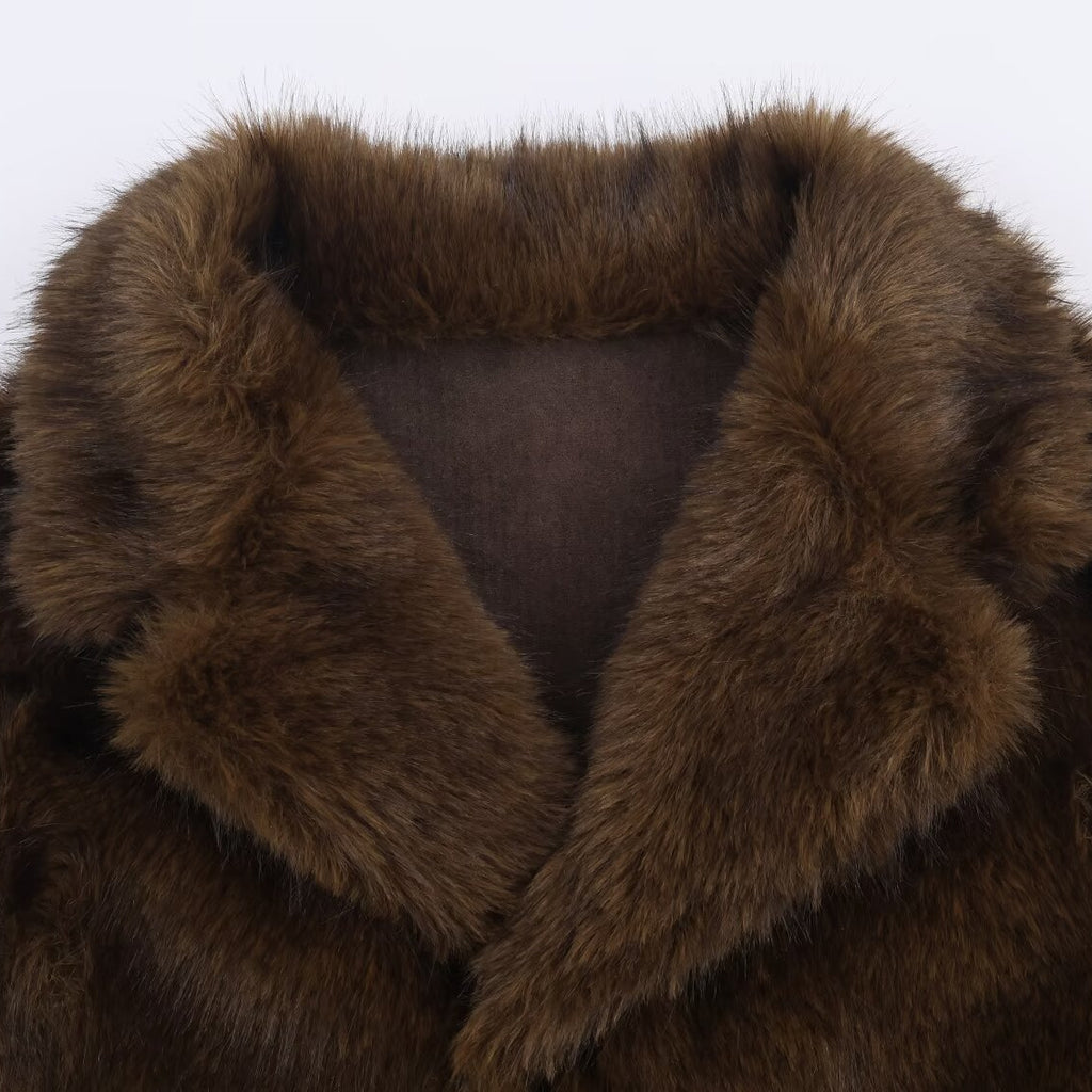 Double sided faux fur effect jacket jacket