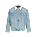 Cowboy jacket washed with blue checkered pattern jacket