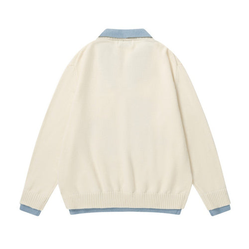 Cartoon collar knitted sweater