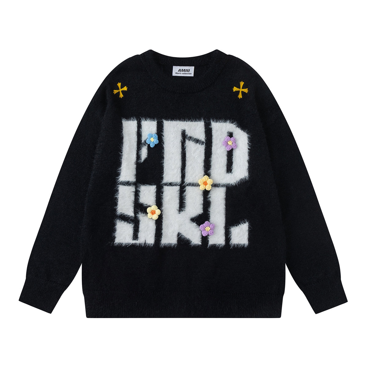 Letter flower decorative sweater