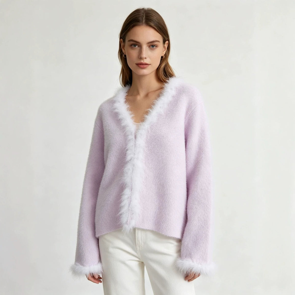 Long sleeved cardigan sweater for women