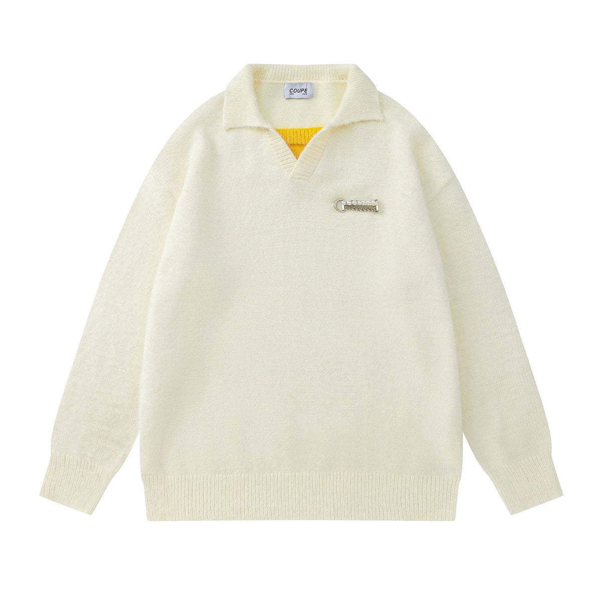 Simple collar design sweater