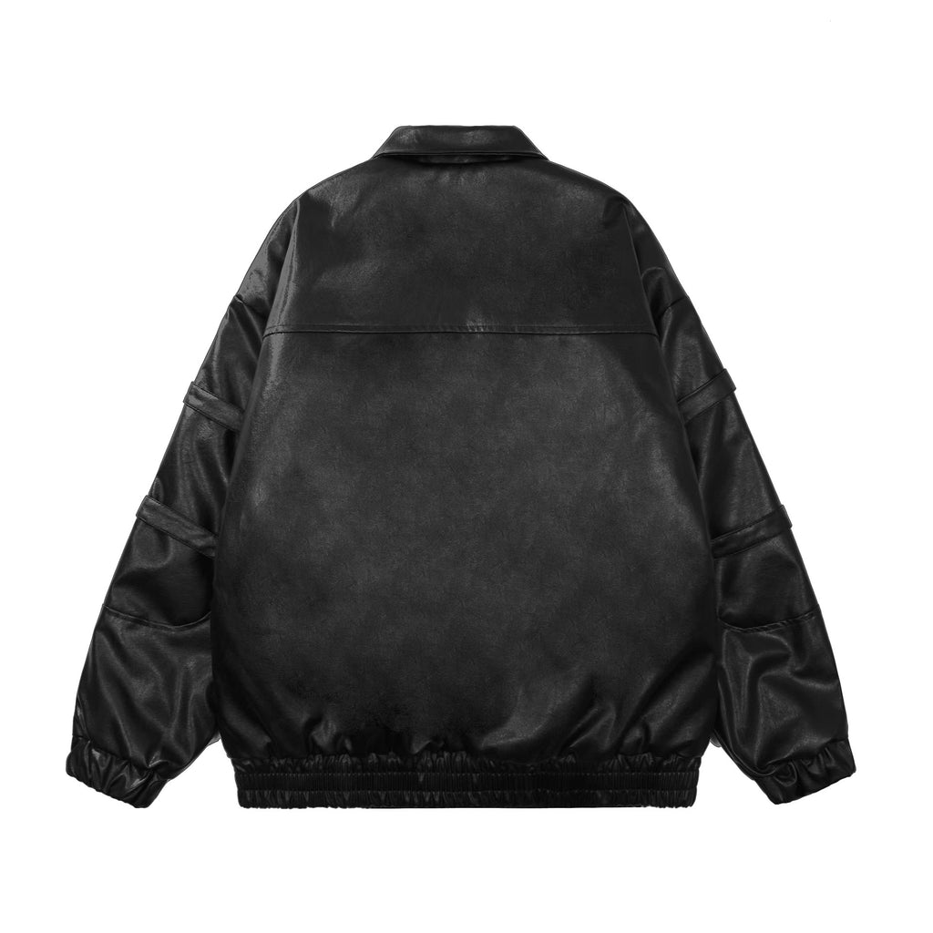PU leather jacket loose jacket