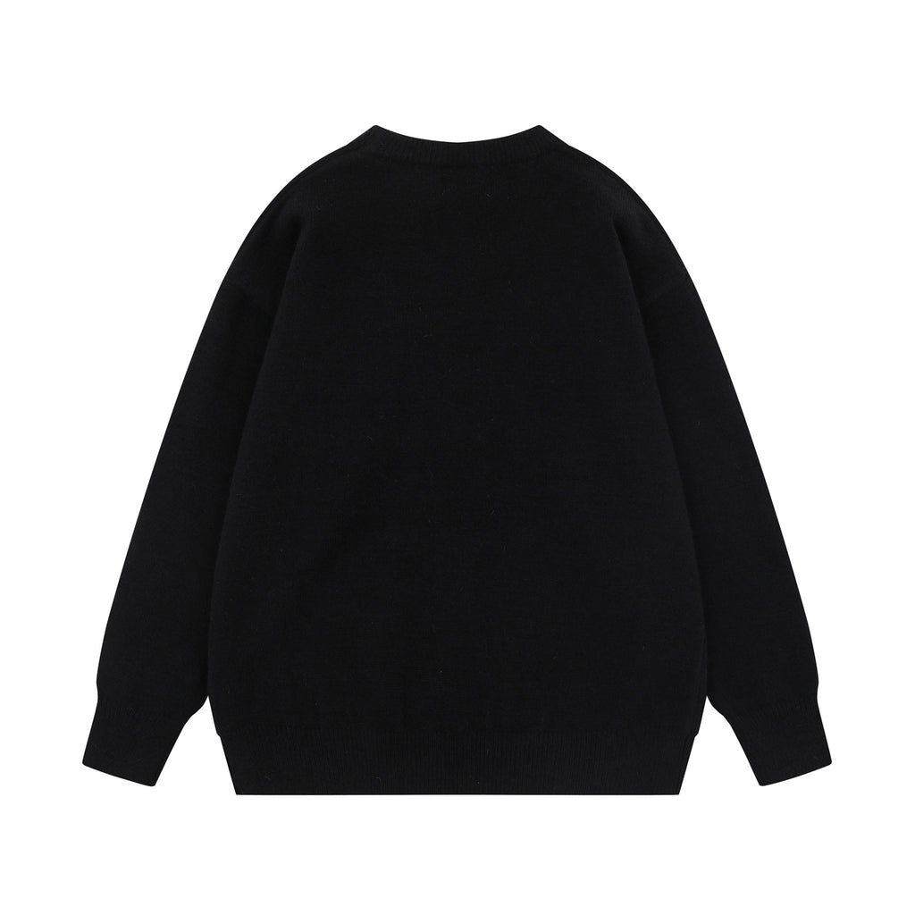 Collar letter pattern sweater