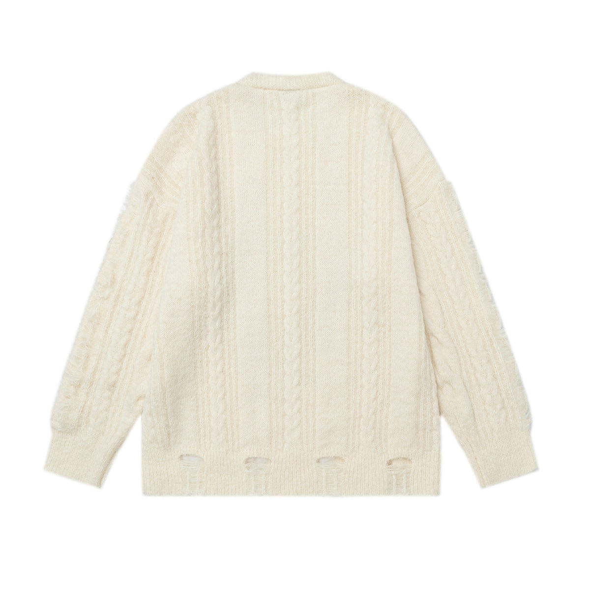 Letter printed ripped sweater