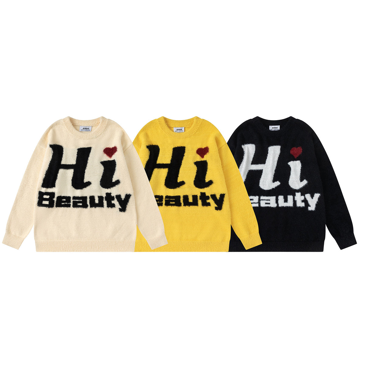 English letter jacquard sweater