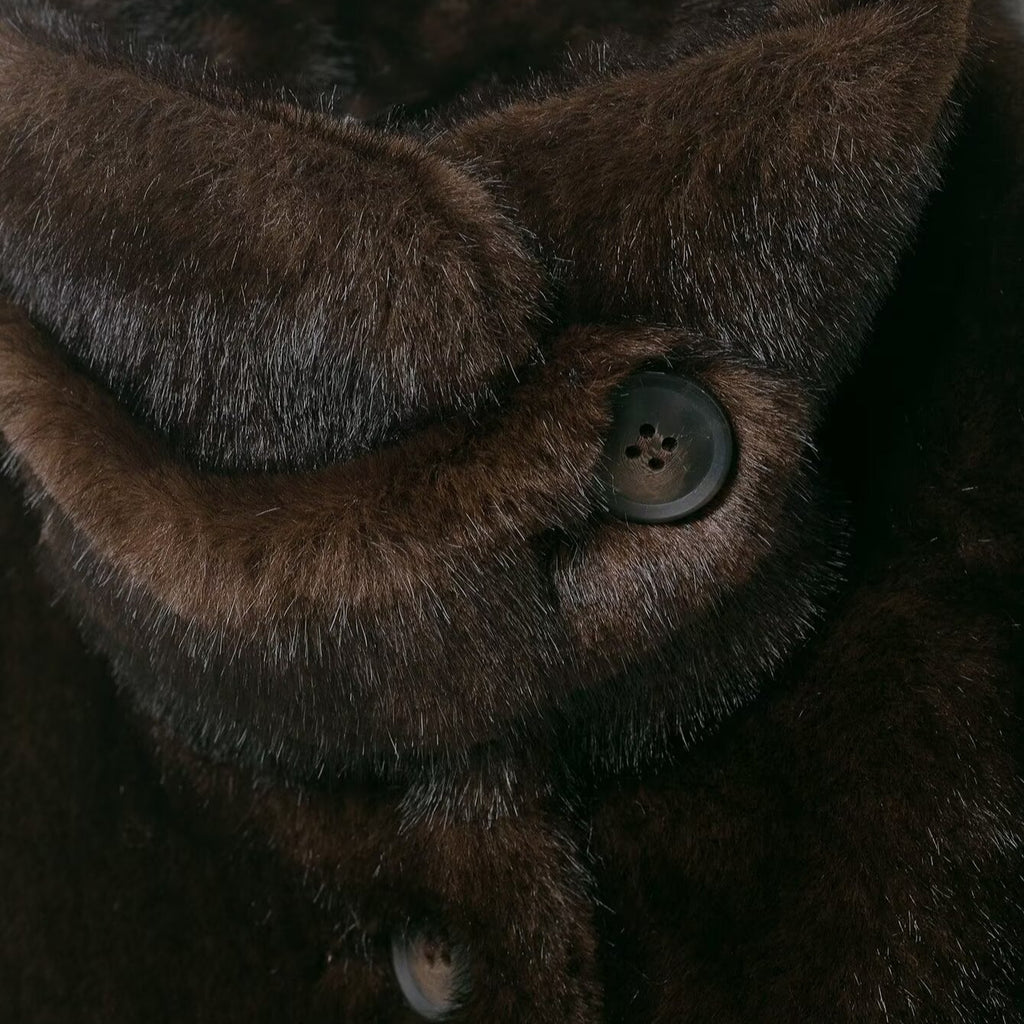 Artificial fur effect short jacket jacket