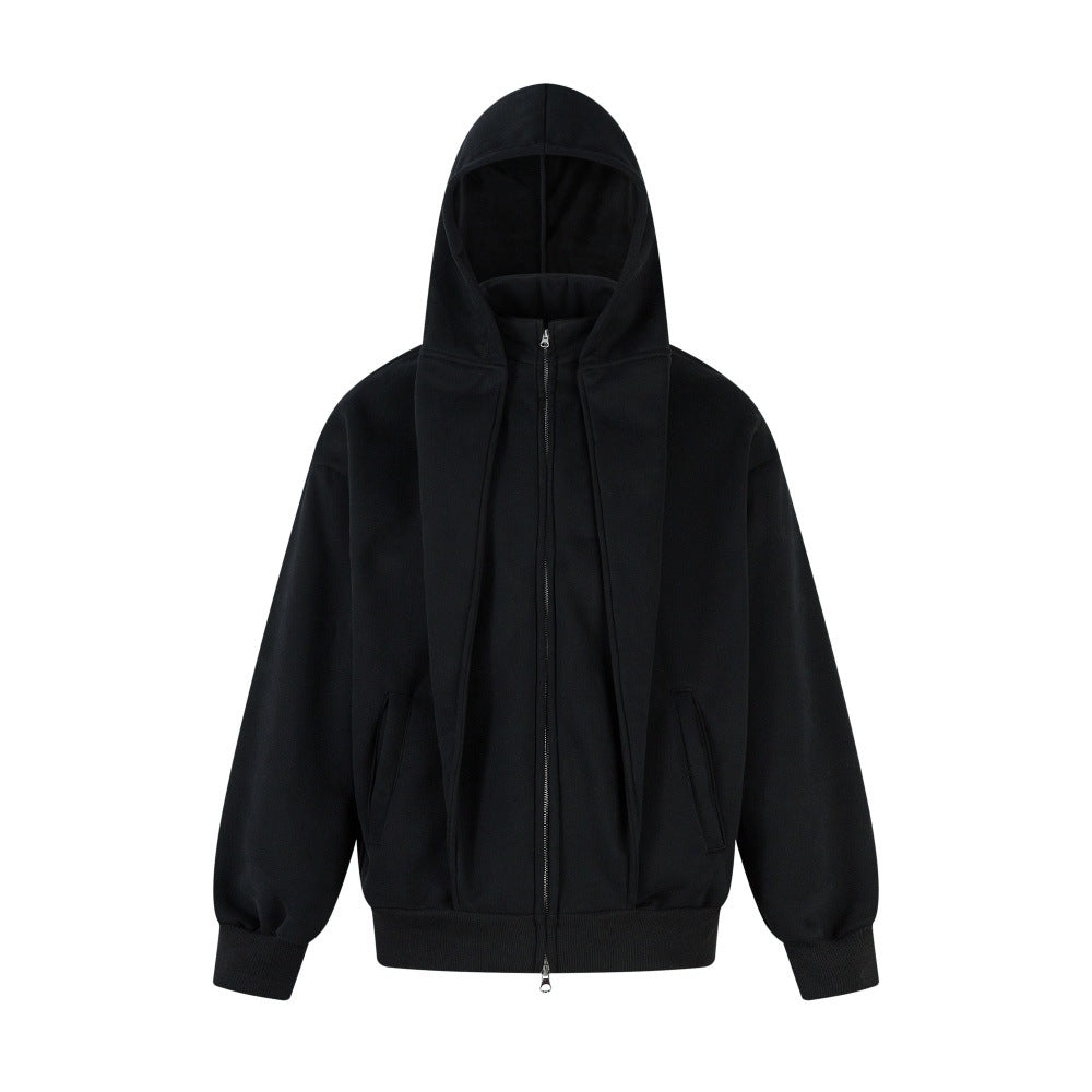 Hooded high necked jacket