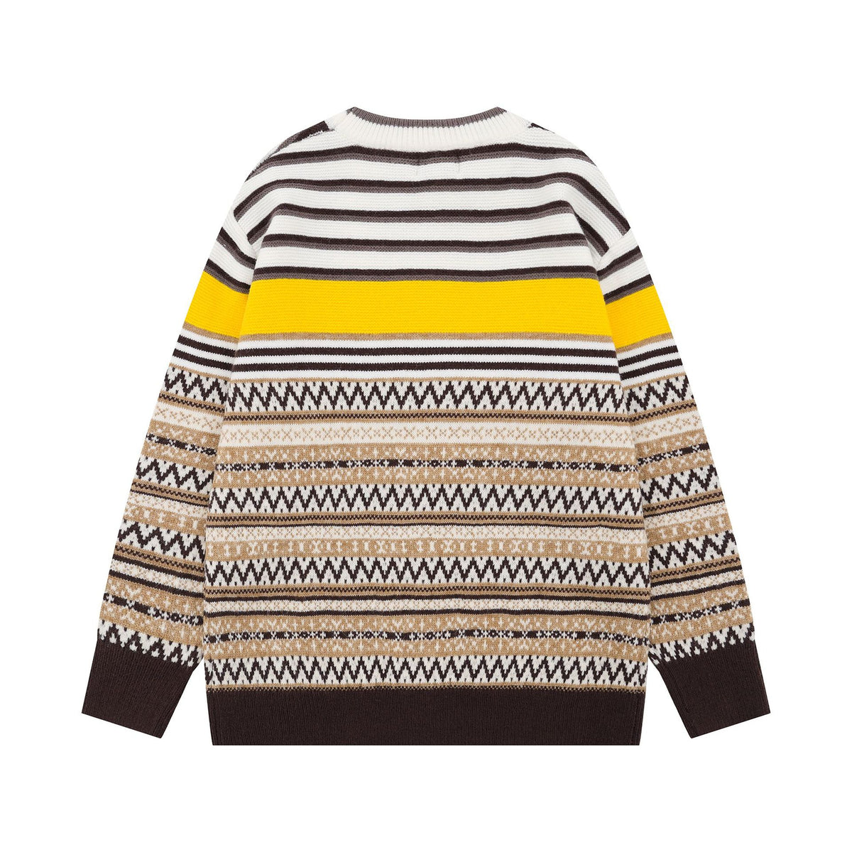 Round neck heavy industry embroidered sweater