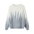 Round neck contrasting pullover sweater
