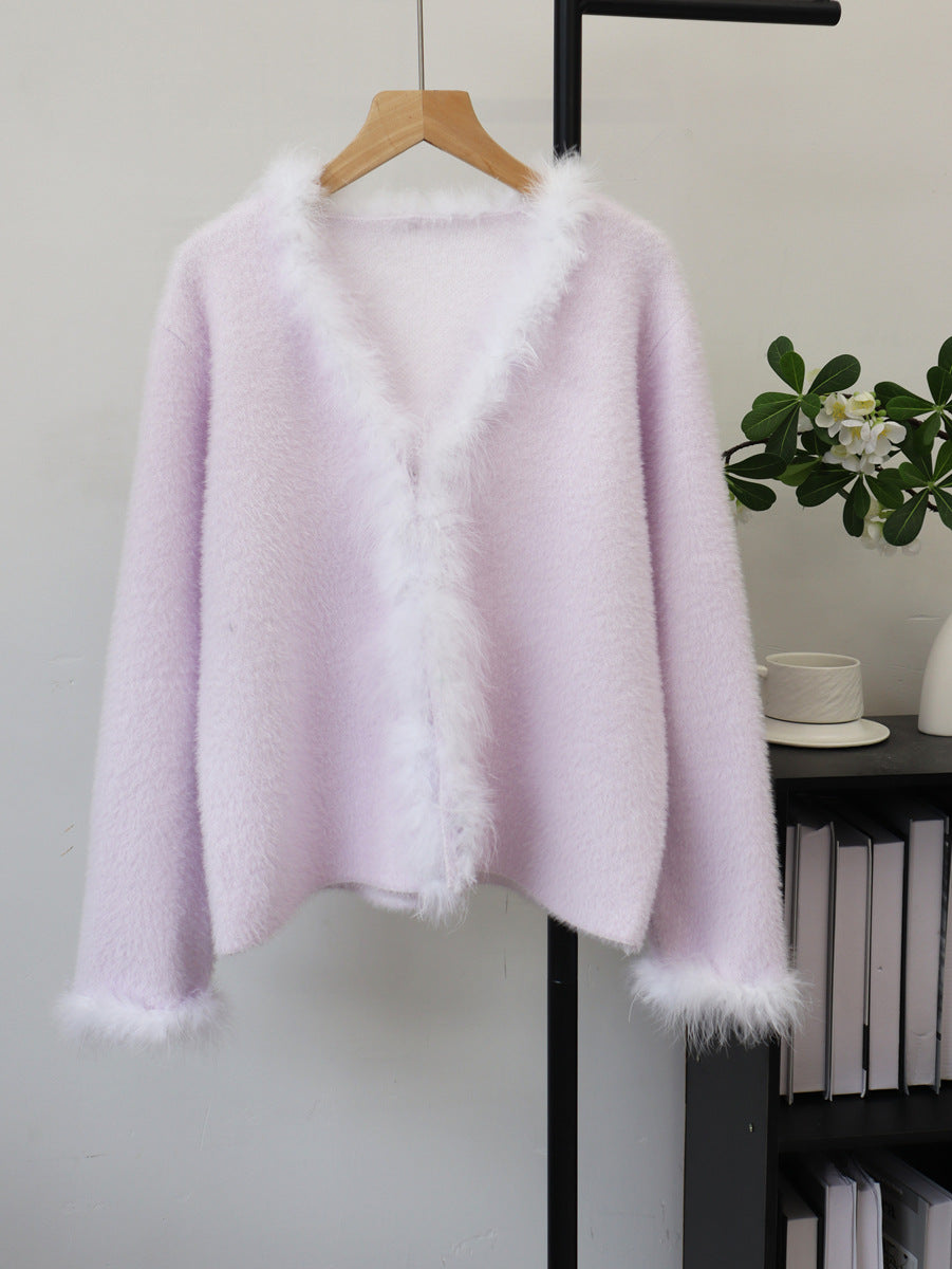 Long sleeved cardigan sweater for women