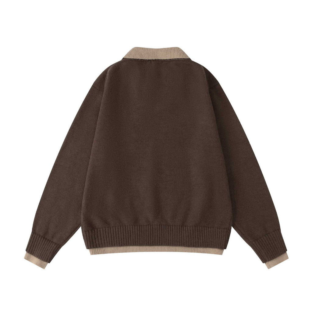 Two fake sweaters with collars