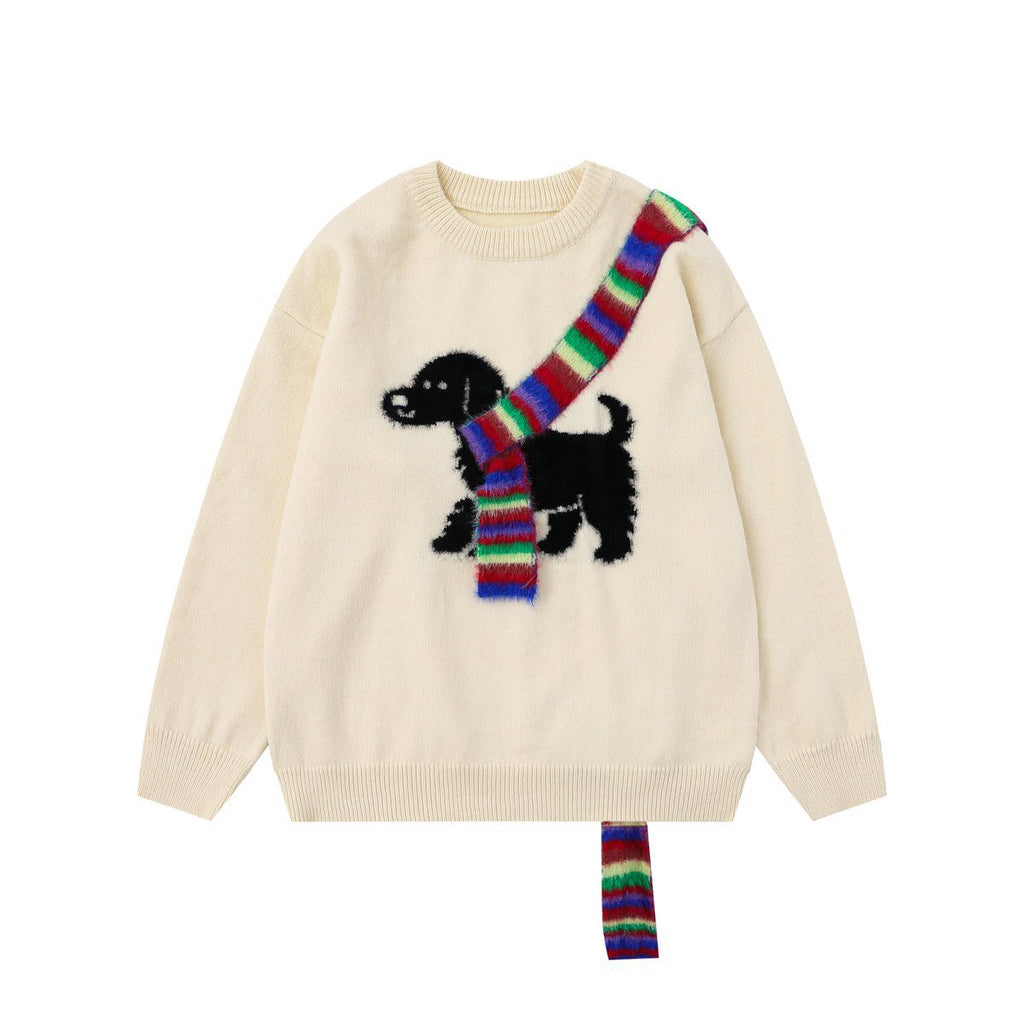 Little dog rainbow scarf sweater