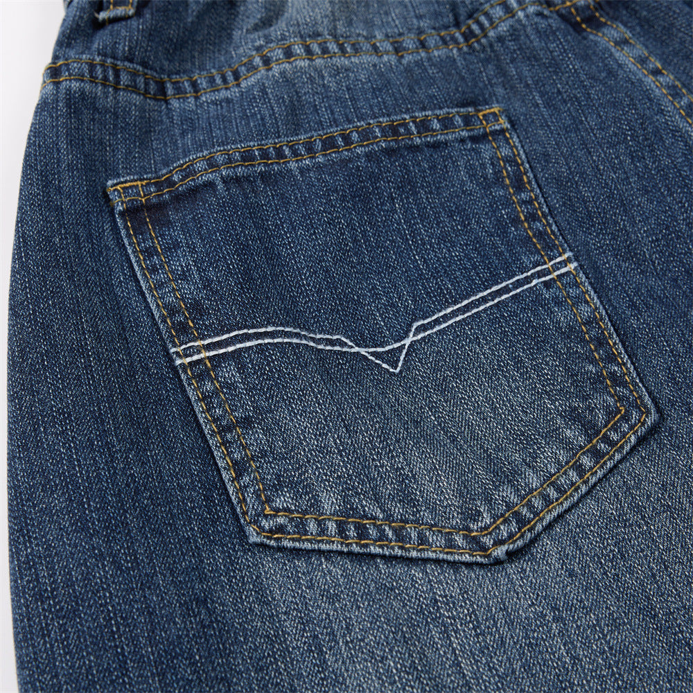 Retro Washed Denim Carrot Pants, Oversized