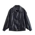 Lychee patterned imitation leather jacket cotton jacket