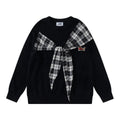Checkered scarf sweater
